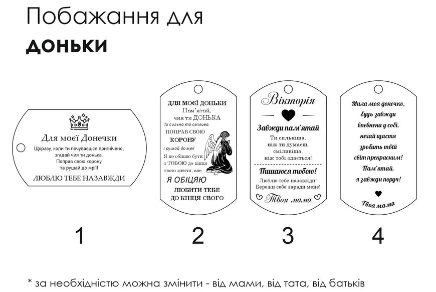 Жетон з нержавіючої сталі з гравіюванням. Подарунок для доньки. Побажання для доньки "Знай, що ти не одна" 9201 фото