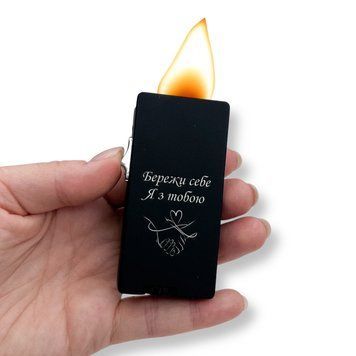 Электрическая USB-зажигалка металлическая с газом и гравировкой Вашей фотографии 33805 LazerTAC Черная (195101) 195101 фото