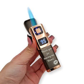 Электрическая USB зажигалка металлическая с гравировкой &laquo;Thank you for having me&raquo; 33793 LazerTAC Графит/Золото (228301) 228301 фото