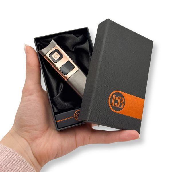 Електрична USB запальничка металева з гравіюванням "Thank you for having me" 33793 LazerTAC Графіт/Золото (228301) 228301 фото