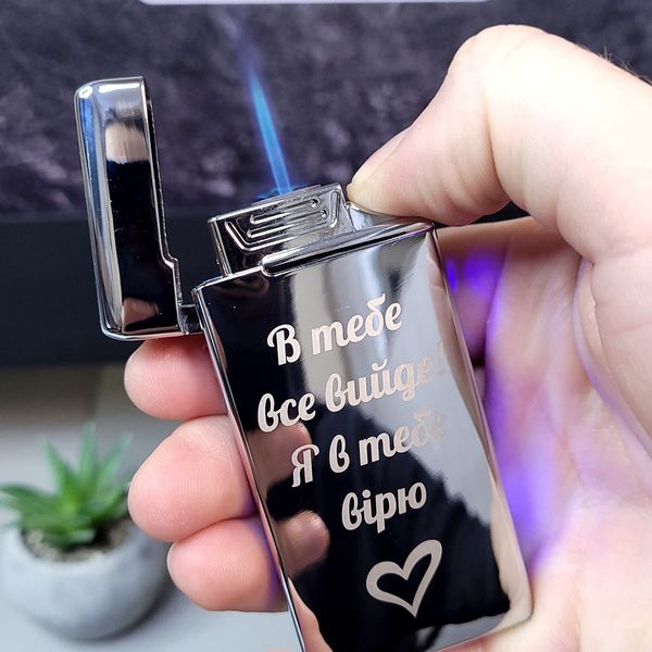 USB запальничка з газом. Електрична запальничка з гравіюванням. Подарунок чоловіку 11501 фото