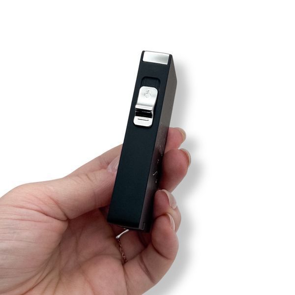 Електрична USB запальничка металева з газом з гравіюванням Вашої фотографії 33805 LazerTAC Чорна (195101) 195101 фото