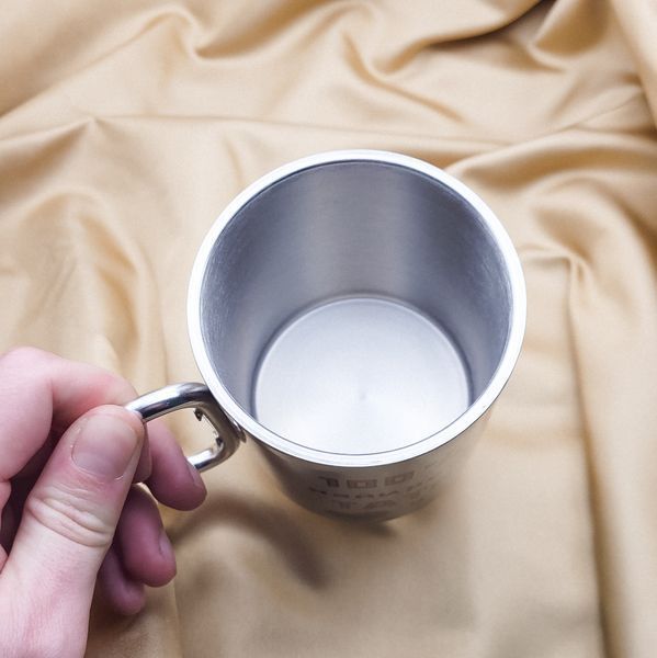 Термокружка 400 мл з карабіном та кольоровим термодруком (сталь) арт.83801 83801 фото
