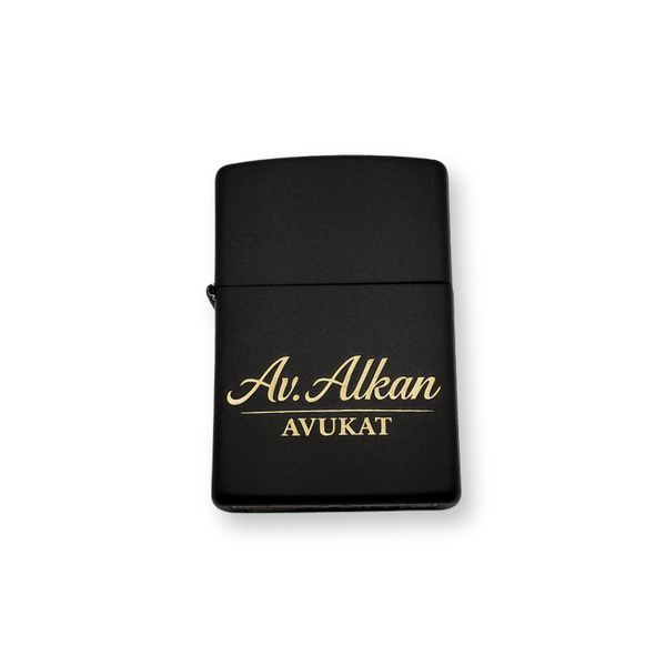 Черная бензиновая зажигалка Zippo с лазерной гравировкой "Avukat" LazerTAC Zippo 218 Regular Black Matte (151401) 151401 фото