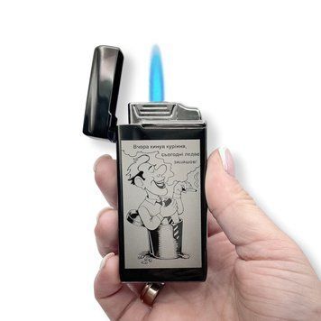 Электрическая USB зажигалка металлическая с газом с индивидуальной гравировкой TURBO LazerTAC Черная (181101) 181101 фото