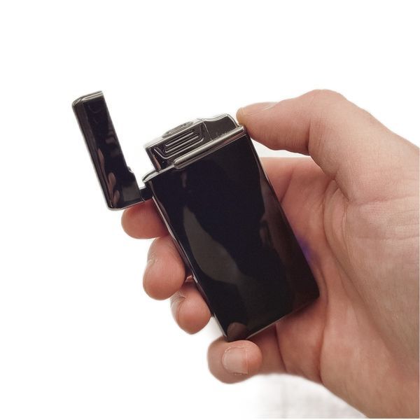 Електрична USB запальничка металева з газом з індивідуальним гравіюванням TURBO LazerTAC Чорна (181101) 181101 фото