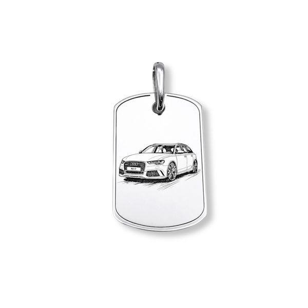 Срібний жетон підвіс 30х20мм з гравіюванням Audi LazerTAC Срібло 925 проби З одного боку (193401) 193401 фото