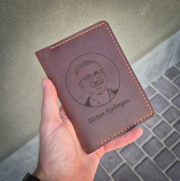 Портмоне з гравіюванням Вашої фотографії ручна робота з натуральної італійської шкіри LazerTAC Standart Коричневий (131001) 131001 фото