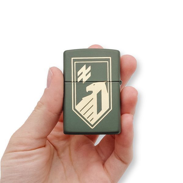 Бензинова запальничка Zippo з лазерним індивідуальним гравіюванням LazerTAC ZIPPO 221 REG GREEN MATTE(137101) 137101 фото