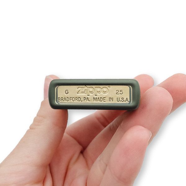 Бензинова запальничка Zippo з лазерним індивідуальним гравіюванням LazerTAC ZIPPO 221 REG GREEN MATTE(137101) 137101 фото