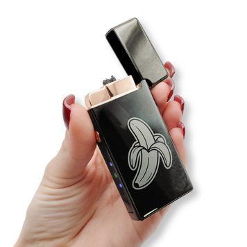 Електрична USB+газ запальничка металева з індивідуальним гравіюванням 33645 LazerTAC Чорна (226701) 226701 фото