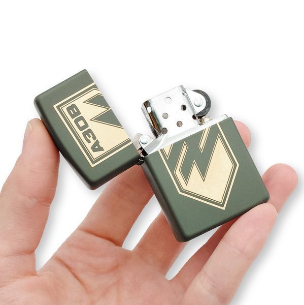 Бензиновая зажигалка Zippo с лазерной гравировкой АЗОВ LazerTAC ZIPPO 221 REG GREEN MATTE (137201) 137201 фото