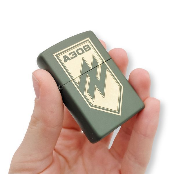 Бензиновая зажигалка Zippo с лазерной гравировкой АЗОВ LazerTAC ZIPPO 221 REG GREEN MATTE (137201) 137201 фото