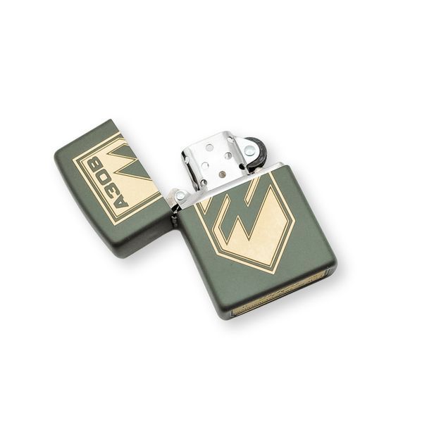 Бензиновая зажигалка Zippo с лазерной гравировкой АЗОВ LazerTAC ZIPPO 221 REG GREEN MATTE (137201) 137201 фото