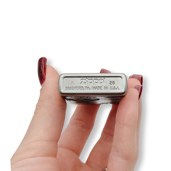 Бензиновая зажигалка Zippo с лазерной гравировкой LazerTAC ZIPPO 205 REG SATIN CHROME арт.206401 206401 фото