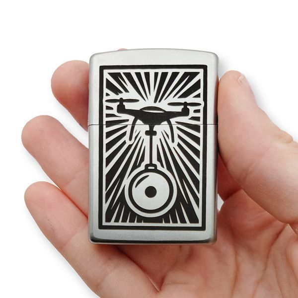 Бензиновая зажигалка Zippo с лазерной индивидуальной гравировкой LazerTAC ZIPPO 205 REG SATIN CHROME (137301) 137301 фото