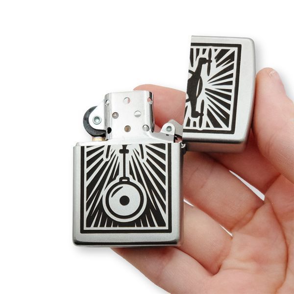 Бензиновая зажигалка Zippo с лазерной индивидуальной гравировкой LazerTAC ZIPPO 205 REG SATIN CHROME (137301) 137301 фото