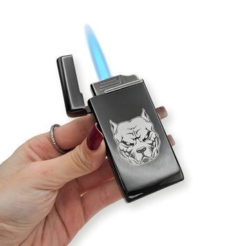 Електрична USB запальничка металева з газом з індивідуальним гравіюванням TURBO LazerTAC Чорна (227801) 227801 фото