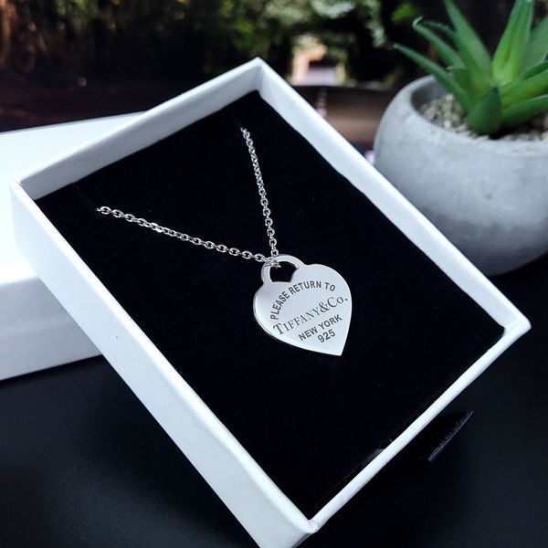 Серебряный кулон Tiffany & Co. Серебряная подвеска Тиффани сердце с гравировкой с двух сторон 15102 фото