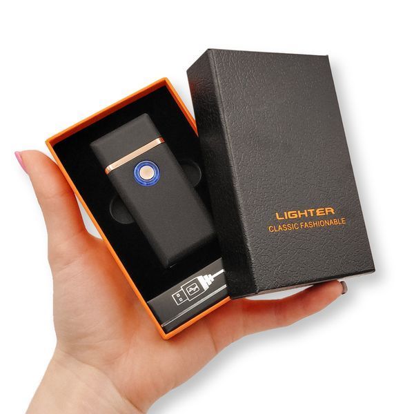 Електрична USB запальничка металева з газом з гравіюванням Твоя запальничка POWER LazerTAC Чорна (151701) 151701 фото