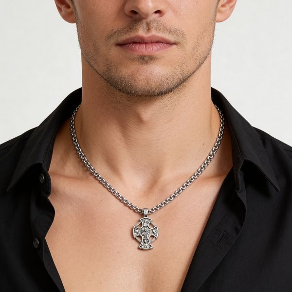 Серебряный крестик 24,5&times;20,5 мм Деисус. Крест из серебра 925 пробы, арт. 165201 (31290-003ч) 165201 фото