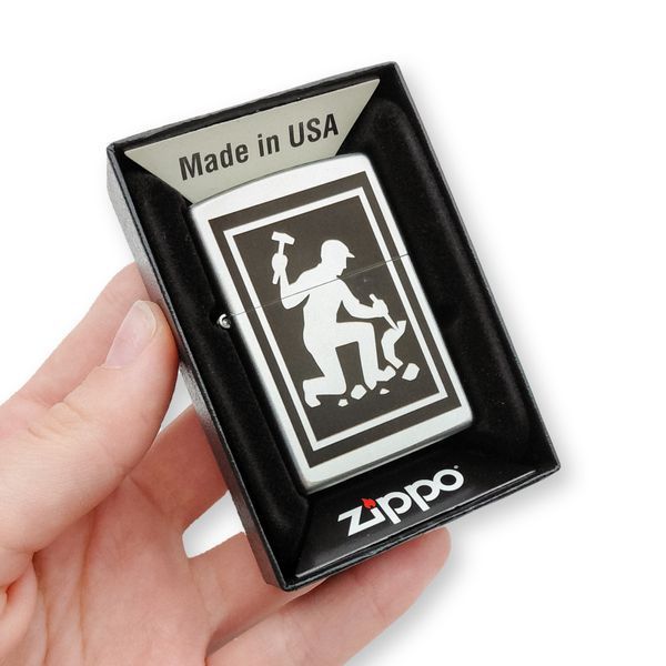 Бензиновая зажигалка Zippo с лазерной индивидуальной гравировкой LazerTAC ZIPPO 205 REG SATIN CHROME (137401) 137401 фото
