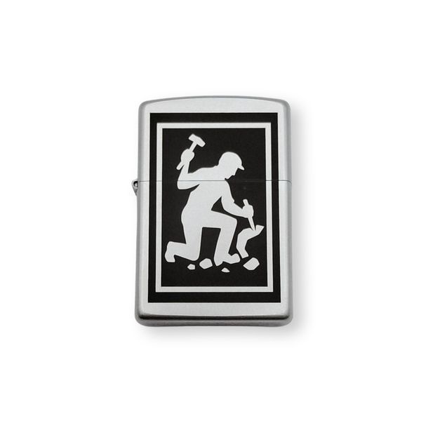 Бензиновая зажигалка Zippo с лазерной индивидуальной гравировкой LazerTAC ZIPPO 205 REG SATIN CHROME (137401) 137401 фото
