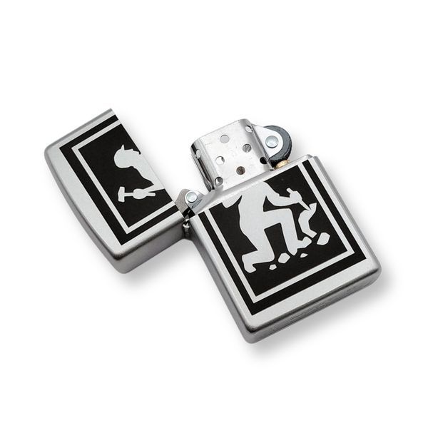 Бензиновая зажигалка Zippo с лазерной индивидуальной гравировкой LazerTAC ZIPPO 205 REG SATIN CHROME (137401) 137401 фото