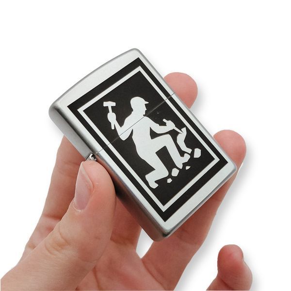 Бензиновая зажигалка Zippo с лазерной индивидуальной гравировкой LazerTAC ZIPPO 205 REG SATIN CHROME (137401) 137401 фото