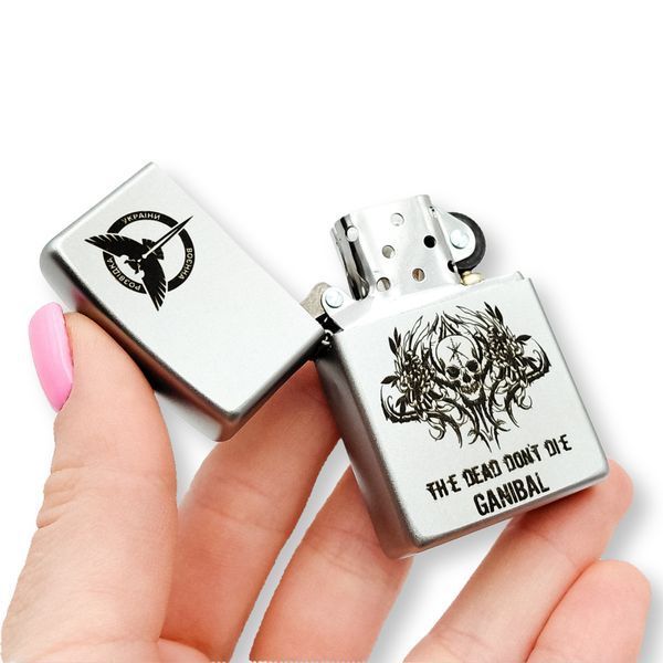 Бензинова запальничка Zippo з лазерним індивідуальним гравіюванням LazerTAC ZIPPO 205 REG SATIN CHROME (151801) 151801 фото