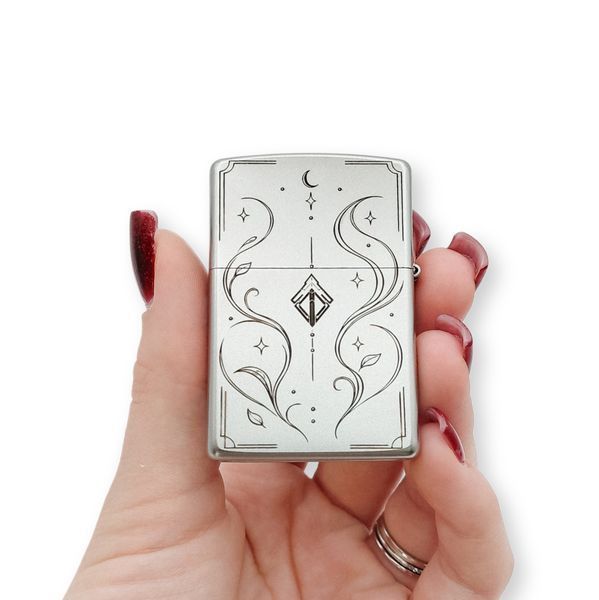 Бензинова запальничка Zippo з індивідуальним гравіюванням LazerTAC ZIPPO 205 REG SATIN CHROME (230801) 230801 фото
