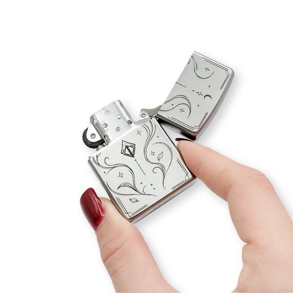 Бензинова запальничка Zippo з індивідуальним гравіюванням LazerTAC ZIPPO 205 REG SATIN CHROME (230801) 230801 фото