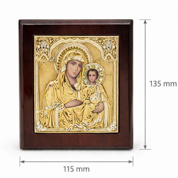 Иерусалимская икона Божией Матери (Панагия Иерусалимитисса) Серебренная на деревянной основе 135х115 мм Ювелирная студия SVP арт.164301 (б/а) 164301 фото