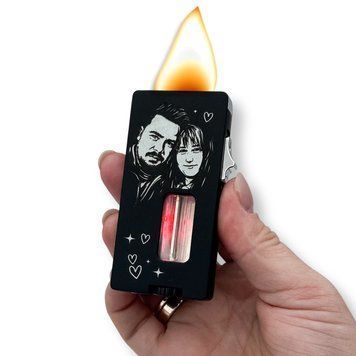 Электрическая USB-зажигалка металлическая с газом и гравировкой Вашей фотографии 33805 LazerTAC Черная (194901) 194901 фото