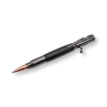Роскошная металлическая ручка-патрон LazerTAC Bullet Pen с индивидуальной гравировкой Шариковая Автоматическая Графит/Черный Черный стержень (142201) + Фирменная упаковка 142201 фото