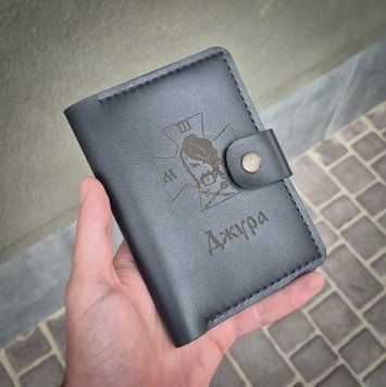 Портмоне DeLuxe з індивідуальним гравіюванням ручної роботи з натуральної італійської шкіри LazerTAC Чорний (131201) 131201 фото