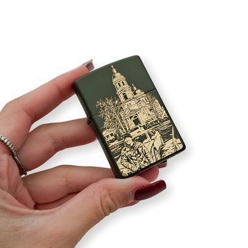 Бензинова запальничка Zippo з лазерним гравіюванням Вашої фотографії LazerTAC ZIPPO 221 REG GREEN MATTE (227201) 227201 фото