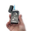 Электрическая USB-зажигалка металлическая с газом и индивидуальной гравировкой 33782 LazerTAC Черная (181801)