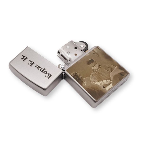 Бензиновая зажигалка Zippo с лазерной гравировкой вашей фотографии LazerTAC ZIPPO 205 REG SATIN CHROME (160101) 160101 фото