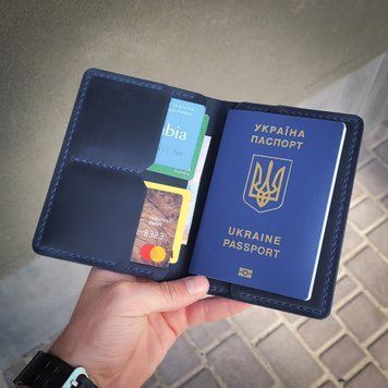 Портмоне с гравировкой ручной работы из натуральной итальянской кожи LazerTAC Standart Синий (114001) 114001 фото