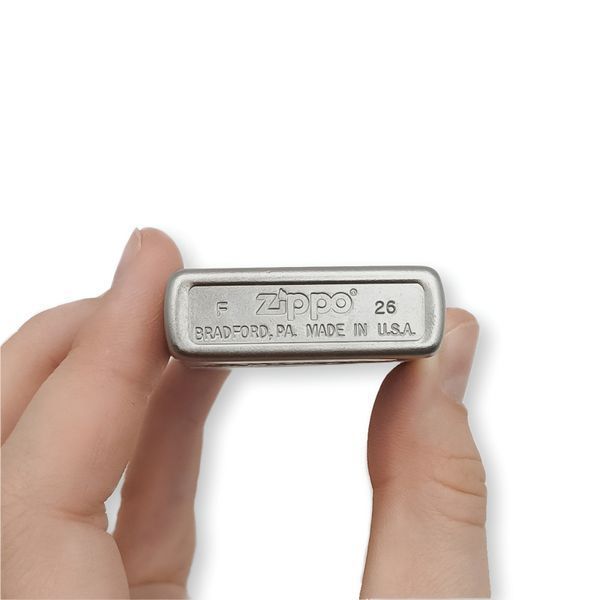 Бензинова запальничка Zippo з гравіюванням Лева LazerTAC ZIPPO 205 REG SATIN CHROME (222701) 222701 фото