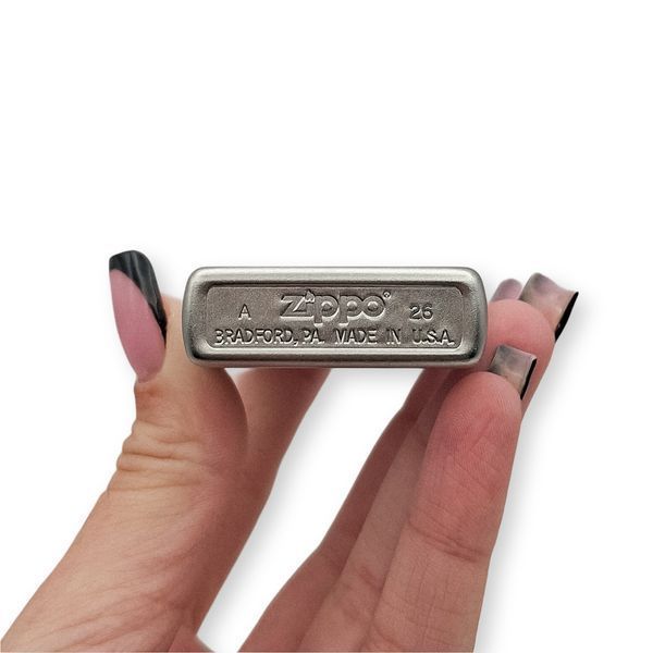 Бензинова запальничка Zippo з гравіюванням Вовка LazerTAC ZIPPO 205 REG SATIN CHROME (229501) 229501 фото