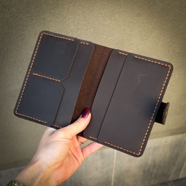 Портмоне DeLuxe с гравировкой "Кондор" ручной работы из натуральной итальянской кожи LazerTAC Коньячный (213401) 213401 фото