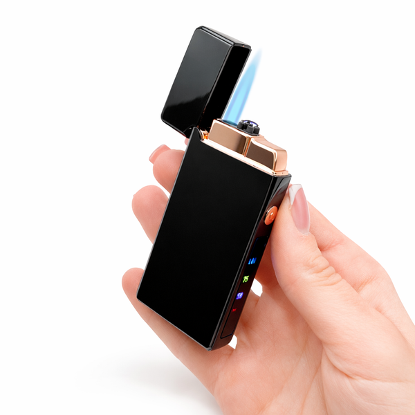 Електрична USB+газ запальничка металева з гравіюванням Вашої фотографії 33645 LazerTAC Чорна (193501) 193501 фото