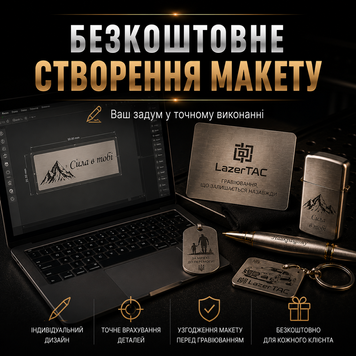Создание макета для гравировки на металле от LazerTAC (M-001) M-001 фото