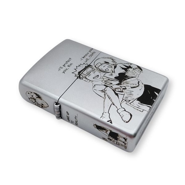 Бензинова запальничка Zippo з лазерним індивідуальним гравіюванням LazerTAC ZIPPO 205 REG SATIN CHROME (148401) 148401 фото