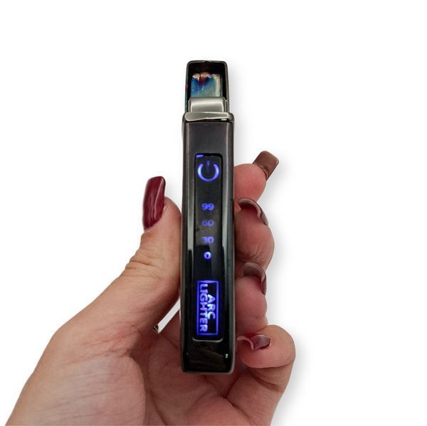Електрична USB запальничка металева з газом з гравіюванням Вашої фотографії TURBO LazerTAC Чорна (214501) 214501 фото