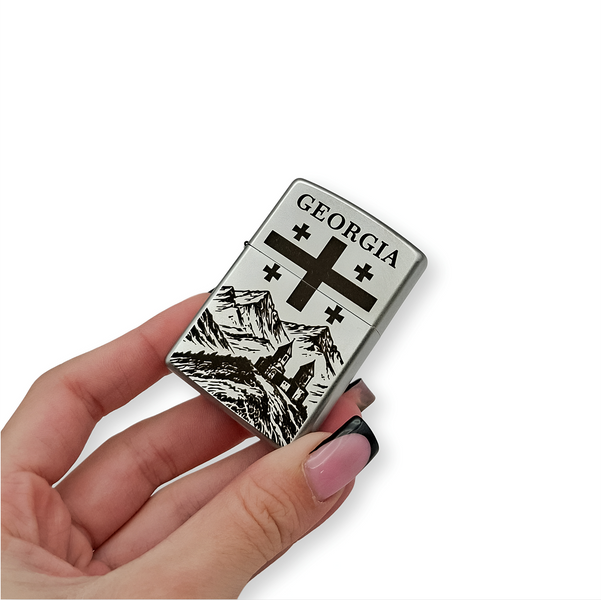 Бензиновая зажигалка Zippo с гравировкой Georgia LazerTAC ZIPPO 205 REG SATIN CHROME (228101) 228101 фото